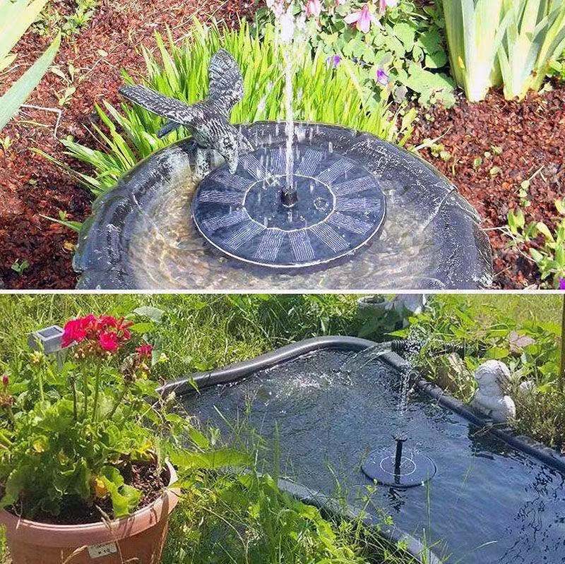 Outdoor Solar Fish Pond Oxygenating Fountain Decor