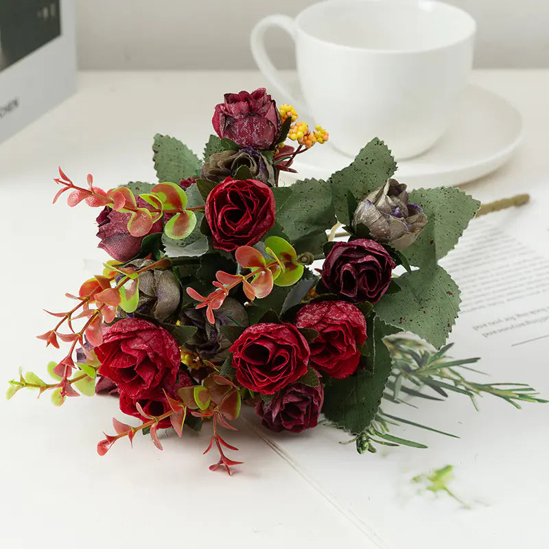Artificial Rose and Peony Bouquet for Home Decor
