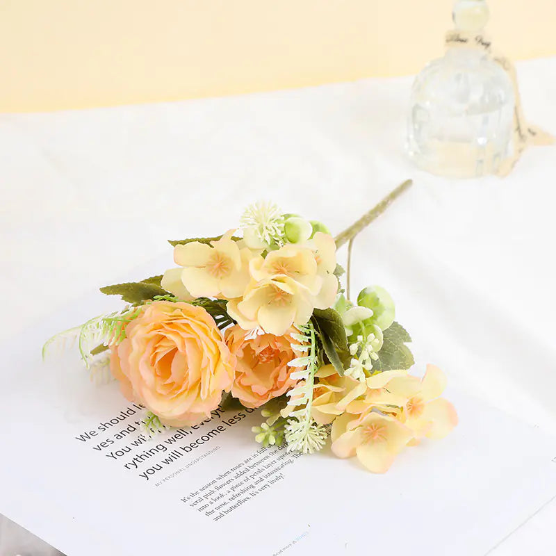 Artificial Rose and Peony Bouquet for Home Decor