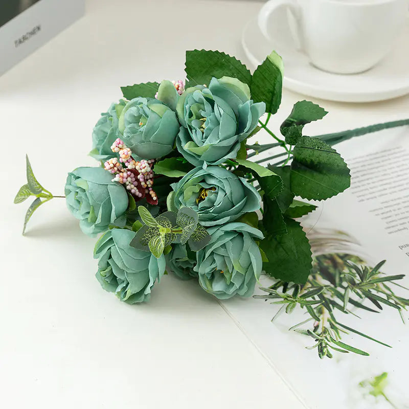 Artificial Rose and Peony Bouquet for Home Decor