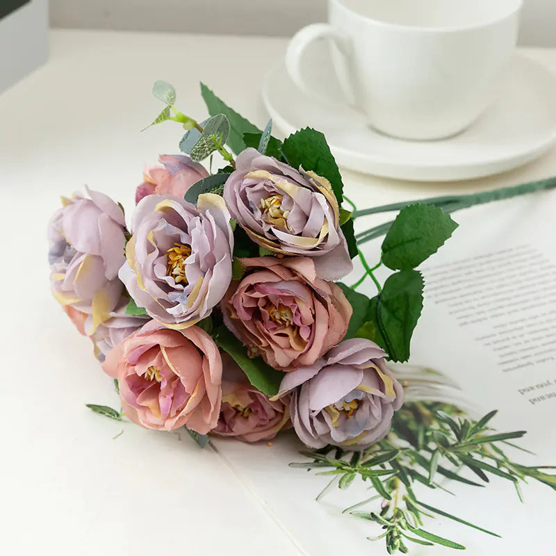 Artificial Rose and Peony Bouquet for Home Decor