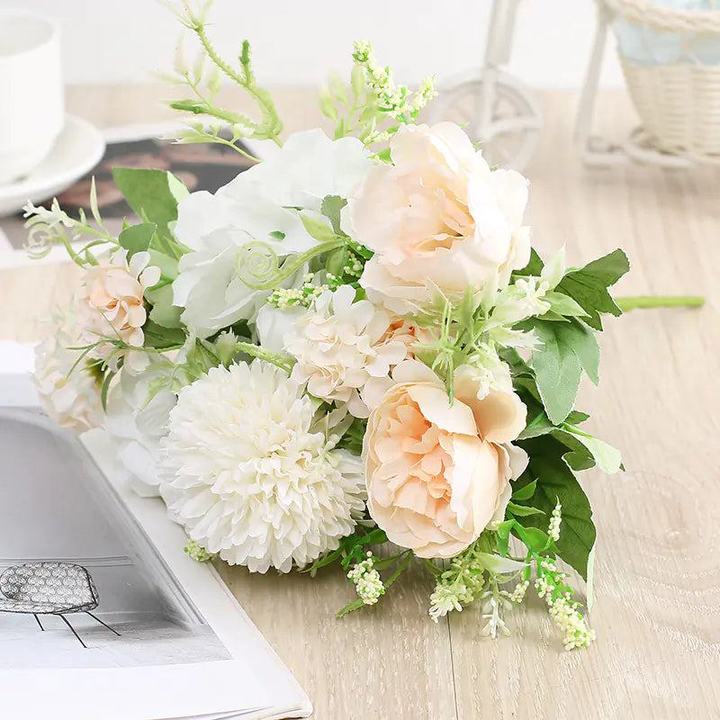 Artificial Rose and Peony Bouquet for Home Decor